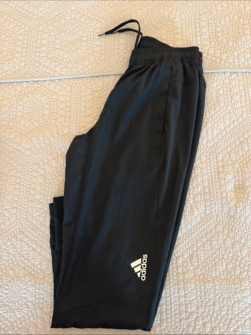 adidas Black Jogger Pants with White Logo